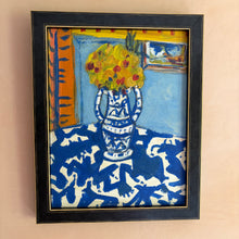 将图片加载到图库查看器，Vintage French Matisse Inspired Acrylic Artwork Les Coucous Tapis Bleu et Rose 

